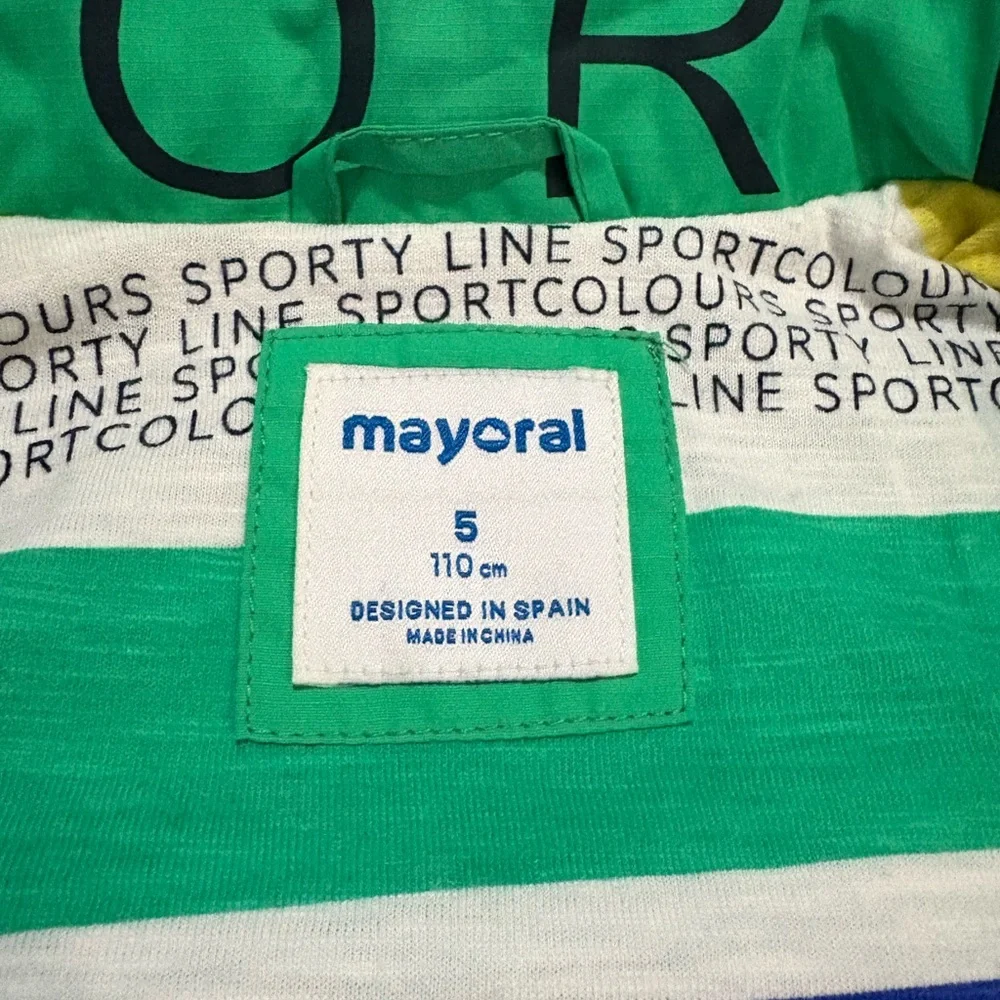 Mayoral Green Rain Jacket With Lining Size 5